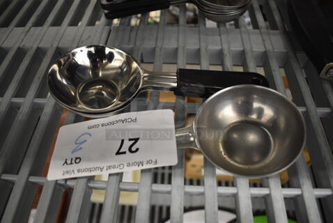 3 Stainless Steel Scoops. 8". 3 Times Your Bid!