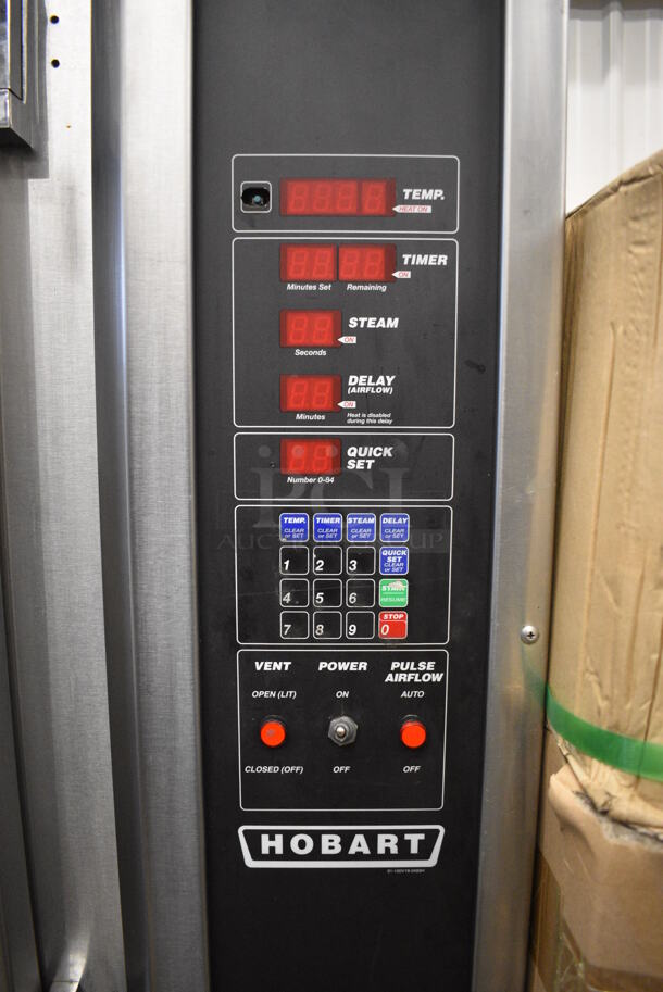 Hobart HO300E Stainless Steel Commercial Floor Style Electric Powered Mini Rotating Rack Oven on HPC800 2 Door Proofer w/ Commercial Casters. 208 Volts, 3 Phase. 48x37x81 - Image 4 of 8