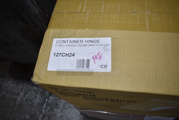 PALLET LOT of 15  BRAND NEW Boxes Including 3 Box 130TRAY18 Visions Black PET Plastic 18" Thermoform Catering / Deli Tray - 25/Case, 127CH24 Choice 24 oz. Clear RPET Hinged Deli Container - 200/Case, 612527LCO Choice 7" Round Standard Weight Foil Take-Out Pan with Board Lid - 200/Case, 176WDTSB010 Choice 10" Woven Wood Salad Bowl - 12/Pack, 2 Box 500CC12HD Choice 12 oz. Plastic Cold Cup - 1000/Case, 5014347M15 Lavex Li'l Herc 56 Gallon 1.5 Mil 43" x 47" Low Density Medium-Duty Black Can Liner / Trash Bag - 100/Case, Kraft Take Out Container, 808124C1 Tablecraft 124C-1 24 oz. Clear Cone Tip Squeeze Bottle with 38 mm Opening - 12/Pack, 6 oz Paper Hot Cups, Stolzle 3580015T Revolution 13 oz. Rocks / Old Fashioned Glass - 6/Pack. 15 Times Your Bid! - Image 3 of 12