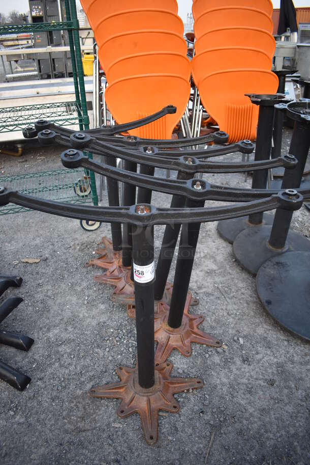 6 Black Metal Straight Leg Table Bases. 28x11x28. 6 Times Your Bid! - Image 1 of 3