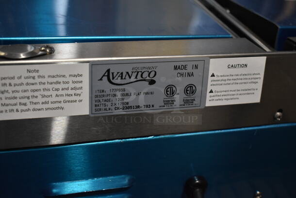 BRAND NEW SCRATCH AND DENT! Avantco 177P85S Stainless Steel Commercial Countertop Double Panini Press. 120 Volts, 1 Phase. Tested and Working! - Image 5 of 5