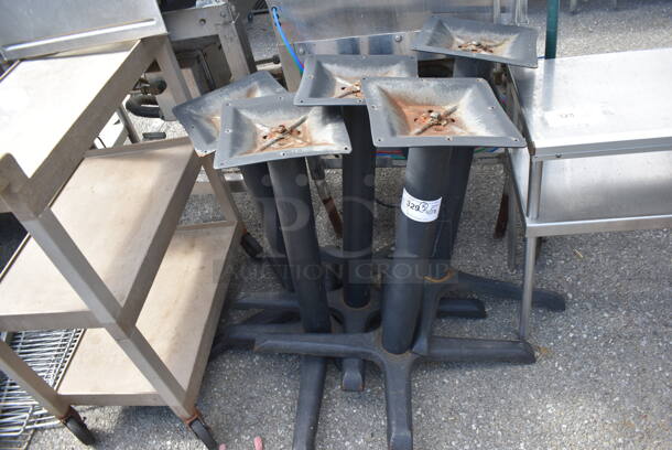 5 Black Metal Dining Height Table Bases. 5 Times Your Bid! - Image 1 of 3