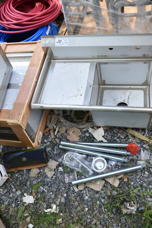 BRAND NEW SCRATCH AND DENT! Steelton 522CS11818L Stainless Steel Commercial Single Bay Sink w/ Left Side Drain Board. Bay 18x17x12 - Image 3 of 6
