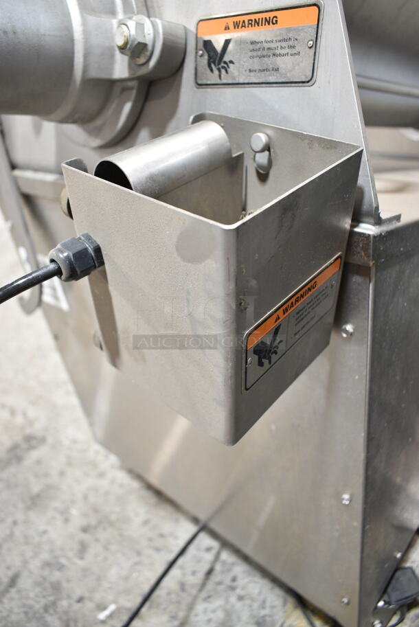 2021 Hobart MG2032 Metal Commercial Floor Style Electric Powered Meat Mixer Grinder w/ Foot Pedal on Commercial Casters. 208 Volts, 3 Phase. Tested and Working! - Image 4 of 6