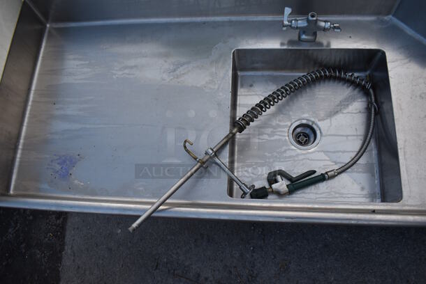 Stainless Steel Left Side Dirty Side Dishwasher Table w/ Spray Nozzle. Goes GREAT w/ Lot 265! 58x30x42 - Image 3 of 4