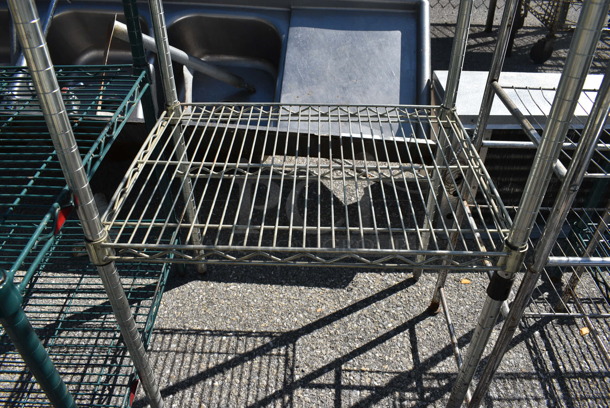 Chrome Finish 2 Tier Metro Style Shelving Unit. BUYER MUST DISMANTLE. PCI CANNOT DISMANTLE FOR SHIPPING. PLEASE CONSIDER FREIGHT CHARGES. 24x18x55 - Image 3 of 3