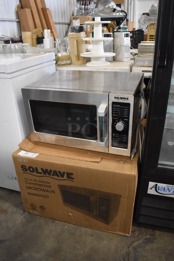 BRAND NEW IN BOX! 2022 Solwave 180MW112D Stainless Steel Commercial Countertop Microwave Oven. 120 Volts, 1 Phase. 22x18x13.5 - Image 4 of 6