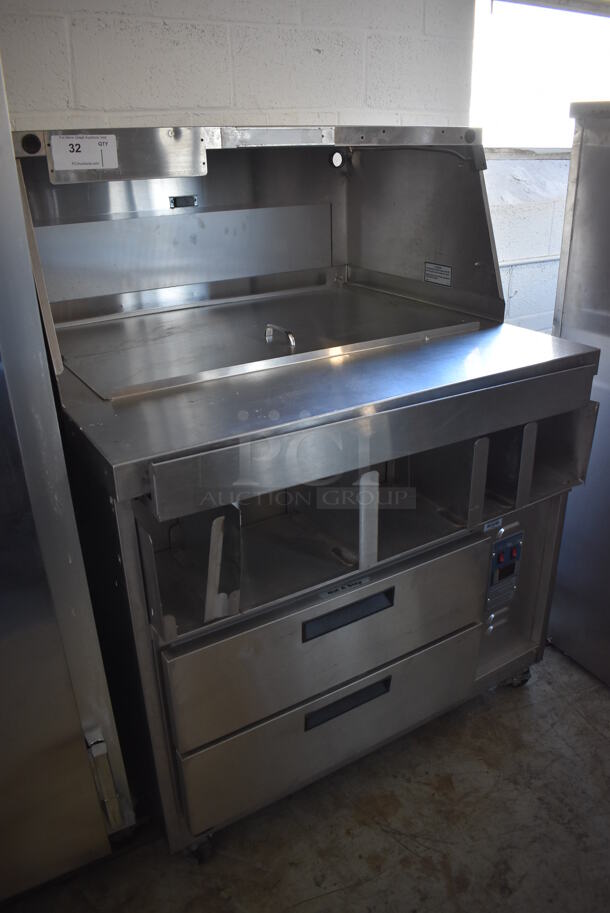 Duke DPC-38-120-DRW-DR-LM Stainless Steel Commercial Prep Station w/ 2 Drawers on Commercial Casters. 120 Volts, 1 Phase. 38x36x51. Tested and Working! - Image 4 of 12