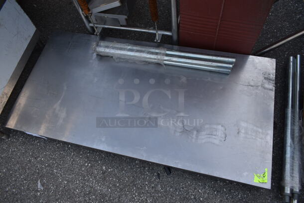 Nexel 6030SS Stainless Steel Tabletop w/ 4 Metal Legs.  - Image 3 of 5