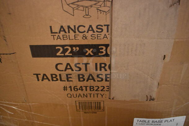 2 BRAND NEW SCRATCH AND DENT! Lancaster Table & Seating 164TB2230  22" x 30" Cross Cast Iron Table Base Plate. 2 Times Your Bid! - Image 3 of 5