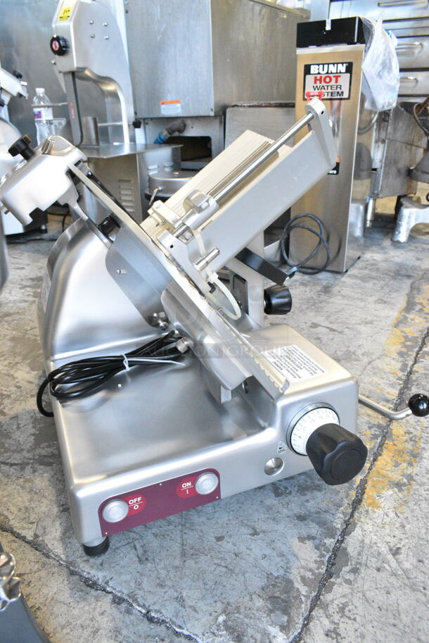 BRAND NEW SCRATCH AND DENT! Estella 348SLM12 Stainless Steel Commercial Countertop 12" Heavy-Duty Manual Meat Slicer. 115 Volts, 1 Phase. Tested and Working! - Image 10 of 11