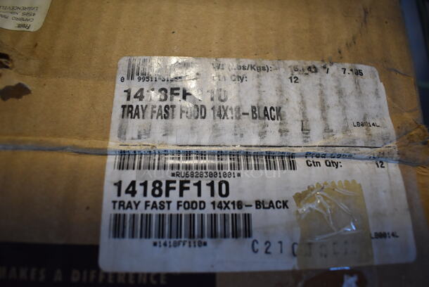 12 BRAND NEW IN BOX! Cambro 1418FF110 Black Poly Food Trays. 18x14x1. 12 Times Your Bid! - Image 3 of 5