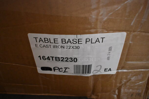 2 BRAND NEW SCRATCH AND DENT! Lancaster Table & Seating 164TB2230  22" x 30" Cross Cast Iron Table Base Plate. 2 Times Your Bid! - Image 4 of 5