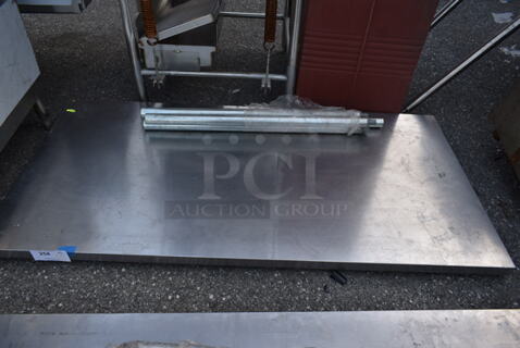 Stainless Steel Tabletop w/ 4 Metal Legs. 