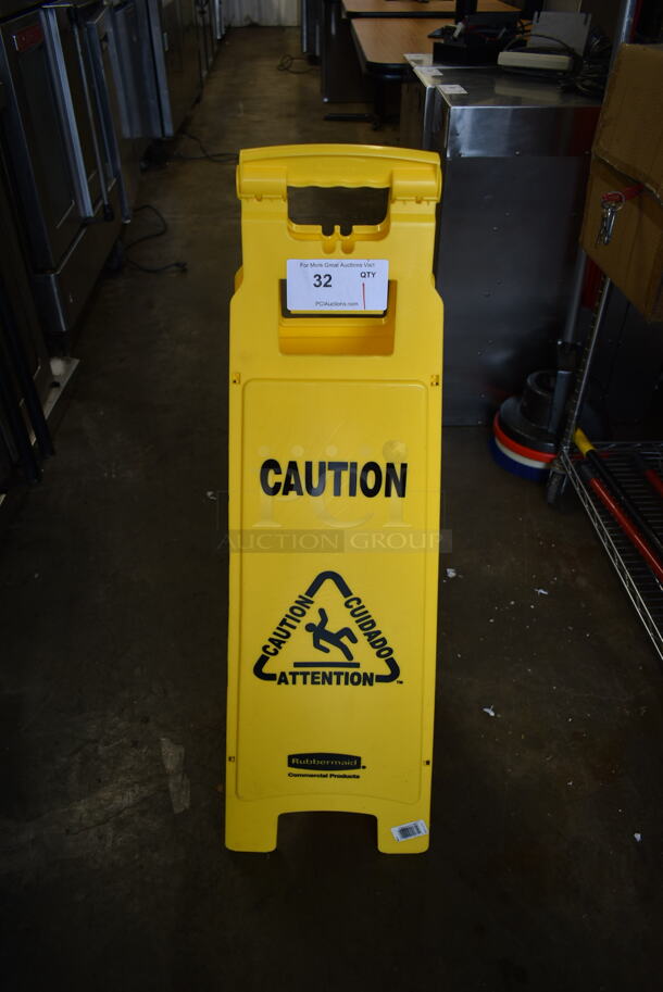 Yellow Poly Wet Floor Caution Sign.