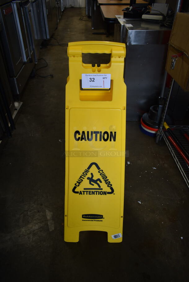Yellow Poly Wet Floor Caution Sign. - Image 1 of 2