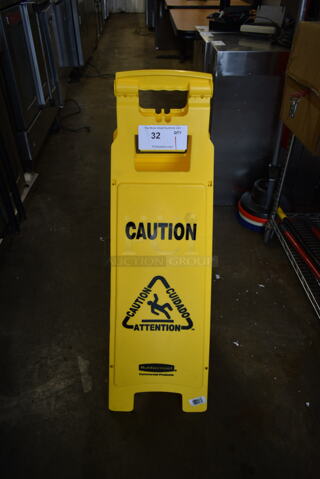 Yellow Poly Wet Floor Caution Sign.