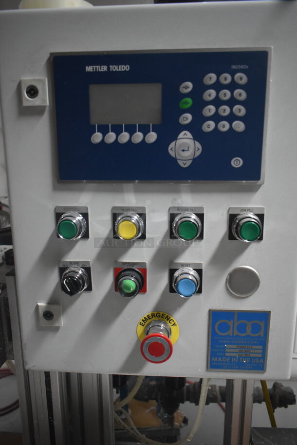 2016 Aba TFGESF-S1-X Gray Metal Commercial Floor Style Semiautomatic Net Weight Filling Machine on Commercial Casters. BUYER MUST REMOVE. - Image 4 of 9