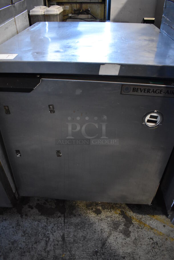 Beverage Air Stainless Steel Commercial Single Door Undercounter Cooler. 115 Volts, 1 Phase. 27x30x30.5. Tested and Working! - Image 1 of 5