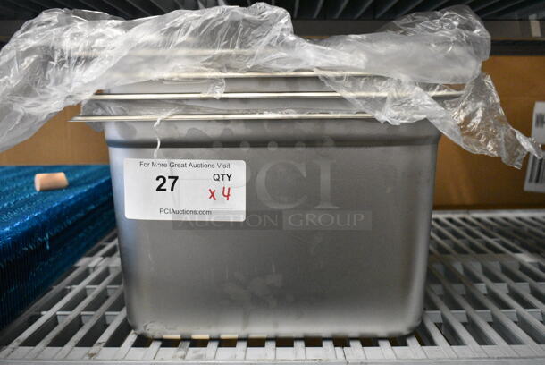 4 BRAND NEW SCRATCH AND DENT! Choice 4070089 Full Size 8" Deep Anti-Jam Stainless Steel Steam Table / Hotel Pan - 22 Gauge. 4 Times Your Bid!  - Image 1 of 4