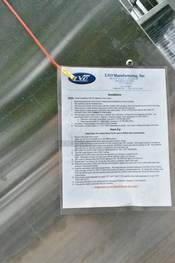 LVO FL14E Stainless Steel Commercial Floor Style Pot and Pan Washer. 460 Volts, 3 Phase. - Image 11 of 12
