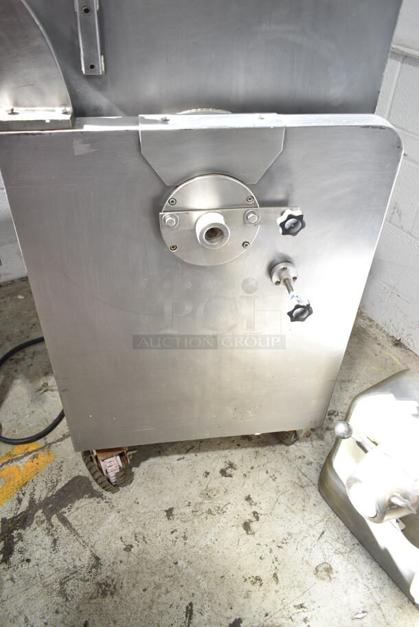 VPMB300 Stainless Steel Commercial Floor Style Meat Mixer Grinder on Commercial Casters. 220 Volts.  - Image 2 of 8