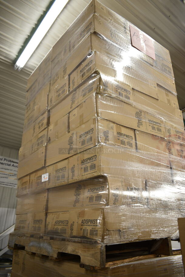 PALLET LOT of 60 BRAND NEW IN BOX! Service Ideas ADISPWSTD 27 oz Gel Soap and Hand Sanitizer Dispenser w/ Floor Stand - 53"H, White. 60 Times Your Bid! - Image 2 of 5