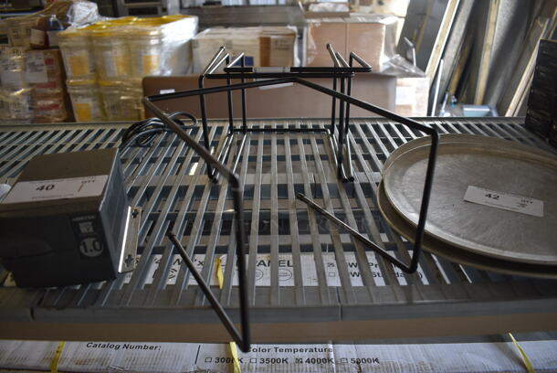 4 Black Metal Countertop Pizza Pan Stands. 8x9x7. 4 Times Your Bid! - Image 1 of 3