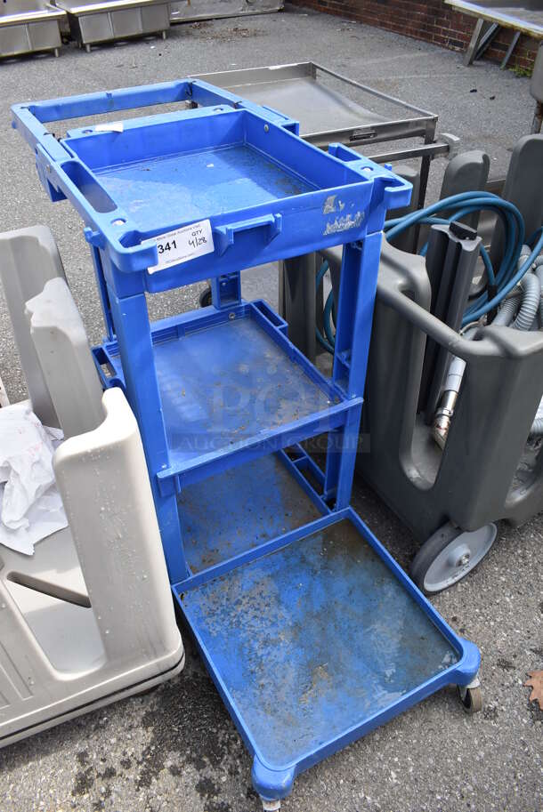 Blue Poly Cart on Commercial Casters. - Image 2 of 3