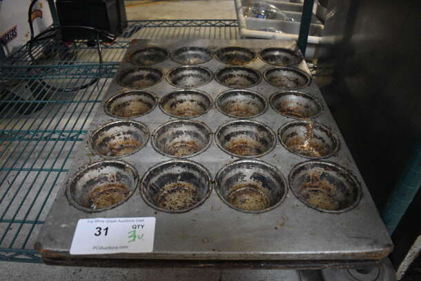 3 Metal 25 Cup Muffin Baking Pans. 18x26x2. 3 Times Your Bid!