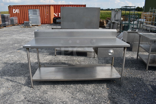 Stainless Steel Table w/ Drawer and Under Shelf. 78x32x44