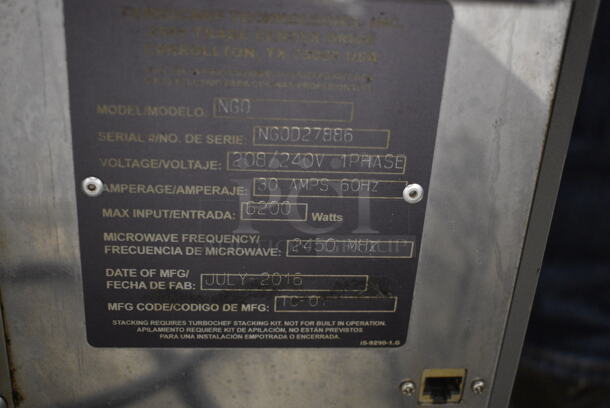 2016 Turbochef NGO Metal Commercial Countertop Electric Powered Rapid Cook Oven. 208-240 Volts, 1 Phase. 16x30x21 - Image 6 of 6