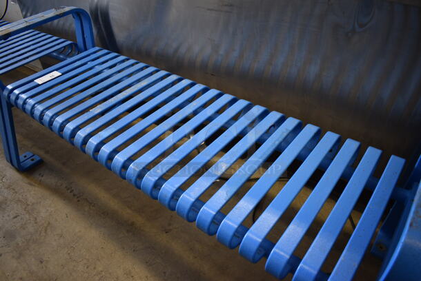 Blue Metal Bench. 60x26x24.5 - Image 4 of 4