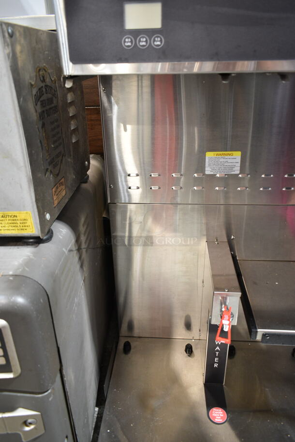 BRAND NEW SCRATCH AND DENT! 2024 Newco GDF-P Stainless Steel Commercial Countertop Double Coffee Machine w/ Hot Water Dispenser and 2 Metal Brew Baskets. Does Not Come w/ Satellite Servers. 120/240 Volts, 1 Phase.  - Image 5 of 8