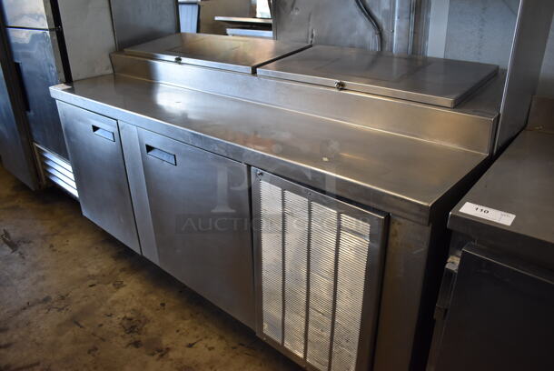 Delfield Stainless Steel Commercial Pizza Prep Table w/ 2 Tier Over Shelf on Commercial Casters. Missing 1 Caster. 115 Volts, 1 Phase. 76x32x69. Cannot Test - Unit Trips Breaker - Image 5 of 10