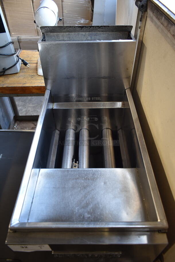 American Range Stainless Steel Commercial Floor Style Natural Gas Powered Deep Fat Fryer. - Image 3 of 6