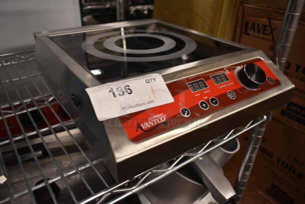 BRAND NEW SCRATCH AND DENT! Avantco 177IC1800P Stainless Steel Countertop Electric Powered Single Burner Induction Range. 120 Volts, 1 Phase.  - Image 4 of 5