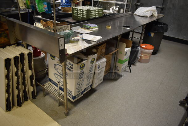 Stainless Steel Commercial Table w/ Back Splash and Under Shelf. (dish room) - Image 3 of 4
