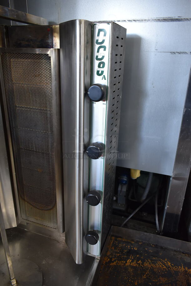 Visvardis DG 8A Stainless Steel Commercial Countertop Natural Gas Powered Vertical Broiler Gyro Machine.  - Image 5 of 6