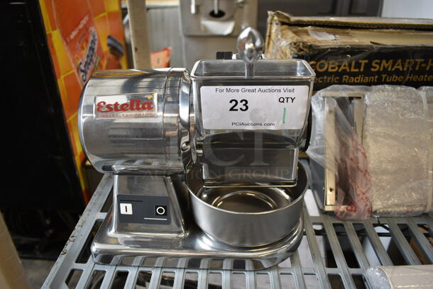 BRAND NEW SCRATCH AND DENT! Estella 348CG12 Stainless Steel Commercial Countertop Cheese Grater. 120 Volts, 1 Phase. Tested and Working! - Image 1 of 9