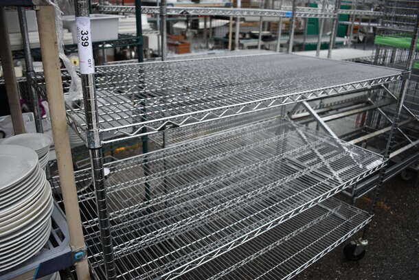 Metro Chrome Finish 5 Tier Shelving Unit on Commercial Casters. BUYER MUST DISMANTLE. PCI CANNOT DISMANTLE FOR SHIPPING. PLEASE CONSIDER FREIGHT CHARGES. 60x30x80 - Image 3 of 4
