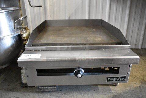 ThermaTek Stainless Steel Commercial Countertop Natural Gas Powered Flat Top Griddle. 