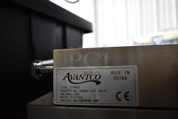Avantco 177P85S Stainless Steel Commercial Countertop Double Panini Press. 120 Volts, 1 Phase. Tested and Working! - Image 8 of 8