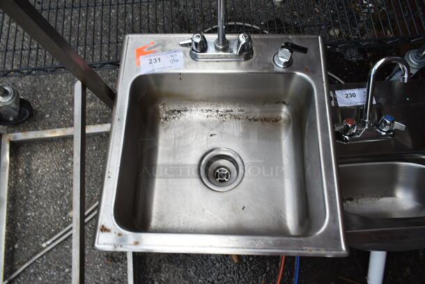Stainless Steel Commercial Single Bay Drop In Sink w/ Faucet and Handles.  - Image 3 of 5