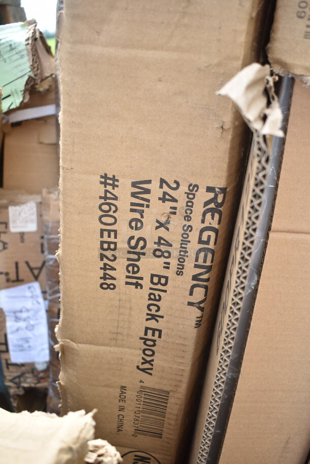 2 BRAND NEW SCRATCH AND DENT! Regency 460EB2448 NSF 24" Wide Black Epoxy Stationary 4 Basket and 1 Shelf Kit. 2 Times Your Bid! May Be Missing Pieces.  - Image 4 of 4