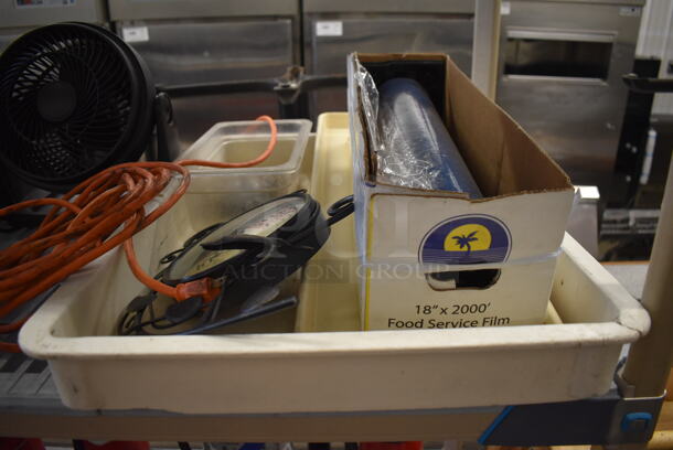 ALL ONE MONEY! Tier Lot of Various Items Including Extension Cord, Fan and Strainers - Image 4 of 4