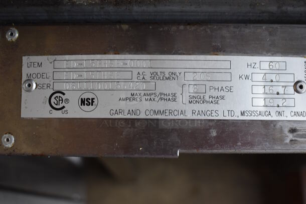 Garland ED-15THSE Stainless Steel Commercial Countertop Electric Powered 2 Burner Hot Plate Range on Stand. 208 Volts, 3 Phase. 15x24x38 - Image 5 of 7