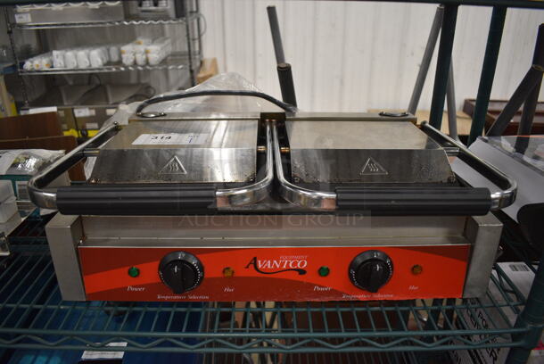 Avantco P88SG Stainless Steel Commercial Countertop Double Panini Press. 120 Volts, 1 Phase. 23x18x8. Tested and Working!