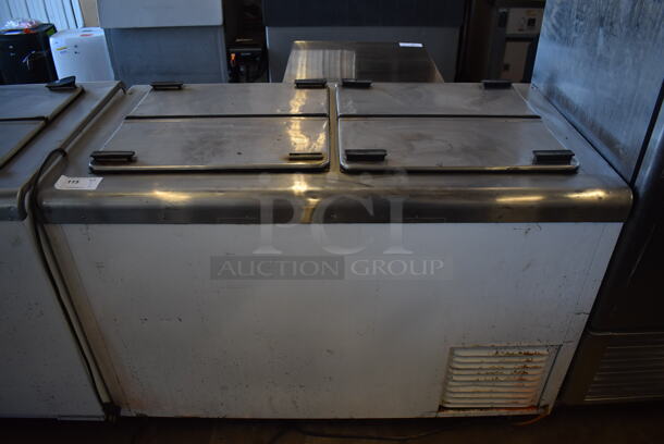 C Nelson DB-8 Ri Metal Commercial Chest Freezer w/ 2 Center Hinge Lids. 115 Volts, 1 Phase. 54.5x30.5x38. Tested and Working! - Image 1 of 6