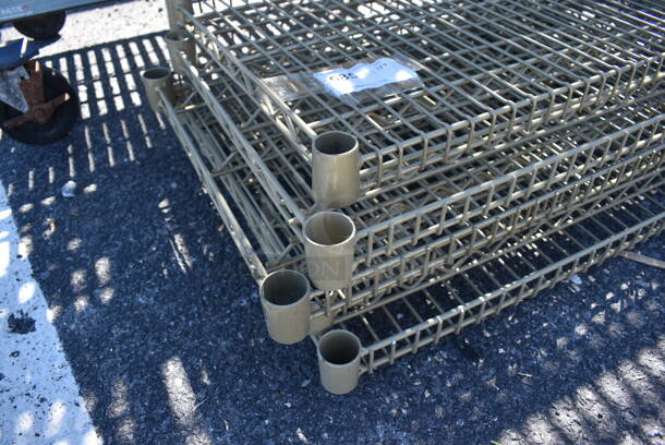 ALL ONE MONEY! Lot of 5 Tan Wire Shelves. 30x18x1.5 - Image 3 of 3